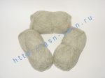 Пряжа для вязания в мотках (упаковка из 10 мотков) 9/3. 95% Шерсть, 5% полиэстер. Цвет натуральный (светло-серый, серебристо-серый)