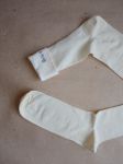 [2] УДЛИНЕННЫЕ + УСИЛЕННЫЕ носки в рубчик из конопли и хлопка / конопляные носки. Цвет натуральный (кремовый / белый). Размер 44 - 45