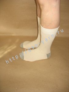 УДЛИНЕННЫЕ + УСИЛЕННЫЕ носки из конопли и хлопка / конопляные носки. Цвет натуральный (белый / кремовый) + серый. Размер 47 - 48