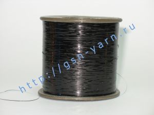 Плоская металлическая нить (метанить / метанит / металлизированная нить / пряжа люрекс), тип M. Цвет черный