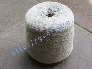 Пряжа 12,6/3 на бобинах для ручного и машинного вязания, ткачества. 60% Хлопок, 40% натуральный шелк (mulberry silk). Цвет бежевый