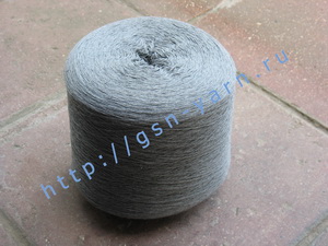 Пряжа 32/4 на бобинах для ручного и машинного вязания, ткачества. 70% Хлопок, 20% нейлон, 10% альпака (alpaca). Цвет серый