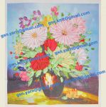 Вышивка лентами - ваза с цветами