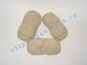Пряжа для вязания в мотках (упаковка из 10 мотков) 9/3. 95% Шерсть, 5% полиэстер. Цвет натуральный (бежевый)
