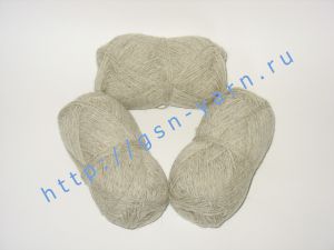 Пряжа для вязания в мотках (упаковка из 10 мотков) 9/3. 95% Шерсть, 5% полиэстер. Цвет натуральный (светло-серый, серебристо-серый)