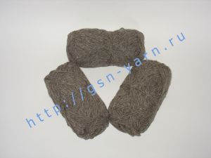 Пряжа для вязания в мотках (упаковка из 10 мотков) 9/3. 95% Шерсть, 5% полиэстер. Цвет натуральный (коричнево-серый меланж)