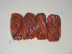 Фантазийная пряжа секционного крашения для ручного вязания и валяния, пряжа ровница переменной толщины. 100% Высококачественная австралийская шерсть. Основные цвета оранжевый, рыжий