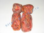 Фантазийная пряжа секционного крашения для ручного вязания и валяния, пряжа ровница переменной толщины. 100% Высококачественная австралийская шерсть. Основные цвета оранжевый, рыжий