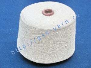 Эко пряжа, органическая пряжа (eco yarn, organic yarn), кардная пряжа для ткачества и вязания 19/1. 55% Конопля, 45% хлопок. Цвет натуральный (бело-кремовый)