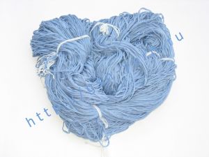 Толстая пряжа, пряжа шнурок 1,8/1. 100% Натуральный шелк (mulberry silk). Цвет голубой