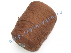 Толстая пряжа, пряжа шнурок 1,8/1. 100% Натуральный шелк (mulberry silk). Цвет коричневый