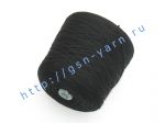 Толстая пряжа, пряжа шнурок 1,8/1. 100% Натуральный шелк (mulberry silk). Цвет черный