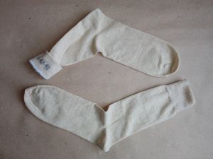 УД | УС | УТ носки из конопли и хлопка / конопляные носки. Цвет натуральный (кремовый / белый). Размер 42 - 43