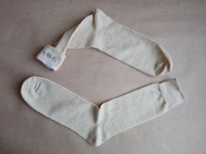 УД | УС | УТ носки из конопли и хлопка / конопляные носки. Цвет натуральный (кремовый / белый). Размер 44 - 45