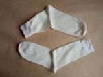 [2] УДЛИНЕННЫЕ + УСИЛЕННЫЕ носки из чистой рами / крапивные носки. Цвет натуральный (белый / кремовый). Размер 42 - 43