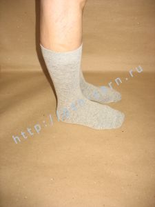 [1] УДЛИНЕННЫЕ + УСИЛЕННЫЕ носки из конопли и хлопка / конопляные носки. Цвет серый меланж. Размер 44 - 46