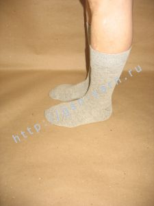 УДЛИНЕННЫЕ + УСИЛЕННЫЕ носки из конопли и хлопка / конопляные носки. Цвет серый меланж. Размер 47 - 48