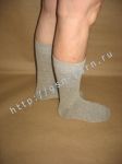 [1] УДЛИНЕННЫЕ + УСИЛЕННЫЕ носки из конопли и хлопка / конопляные носки. Цвет серый меланж. Размер 38 - 40
