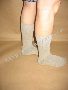 УДЛИНЕННЫЕ + УСИЛЕННЫЕ носки из конопли и хлопка / конопляные носки. Цвет серый меланж. Размер 38 - 40