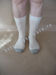 [1] УДЛИНЕННЫЕ + УСИЛЕННЫЕ носки из конопли и хлопка / конопляные носки. Цвет натуральный (белый / кремовый) + серый. Размер 41 - 43