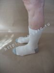 [1] УДЛИНЕННЫЕ + УСИЛЕННЫЕ носки из конопли и хлопка / конопляные носки. Цвет натуральный (белый / кремовый) + серый. Размер 47 - 48