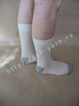 [1] УДЛИНЕННЫЕ + УСИЛЕННЫЕ носки из конопли и хлопка / конопляные носки. Цвет натуральный (белый / кремовый) + серый. Размер 38 - 40