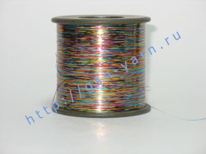 Плоская металлическая нить (метанить / метанит / металлизированная нить / пряжа люрекс), тип M. Цвет мультиколор / разноцветный