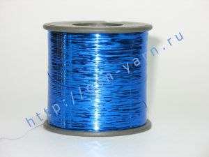 Плоская металлическая нить (метанить / метанит / металлизированная нить / пряжа люрекс), тип M. Цвет темно-синий