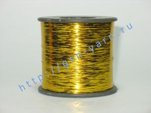 Плоская металлическая нить (метанить / метанит / металлизированная нить / пряжа люрекс), тип M. Цвет яркое золото / ярко-золотой