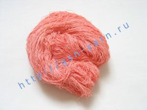 Пряжа 60/8. 100% Натуральный шелк (mulberry silk). Цвет нежно-розовый / оранжево-розовый (PANTONE: 15-1520 - Blooming Dahlia)
