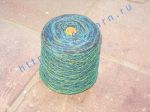 Пряжа "включениями" / пряжа твид / твидовая пряжа / tweed yarn / neps yarn 2/1. 55% Хлопок, 40% вискоза, 5% натуральный шелк (mulberry silk). Цвет светло-зелено-синий + твид