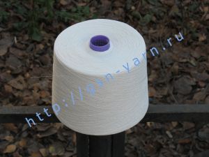 Эко пряжа, органическая пряжа (eco yarn, organic yarn) для вязания и ткачества 18/1. 100% Конопля. Цвет натуральный (белый)