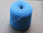 Пряжа 26/1 на бобинах для ручного и машинного вязания, ткачества. Узелковая пряжа, пряжа с включениями (NEPS yarn). 40% Хлопок, 35% шерсть (soft wool), 20% беби альпака (baby alpaca), 5% натуральный шелк (mulberry silk). Цвет ярко-голубой + разноцветные в